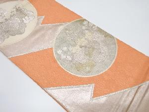 アンティーク　松皮菱に桐丸文様織り出し袋帯（材料）